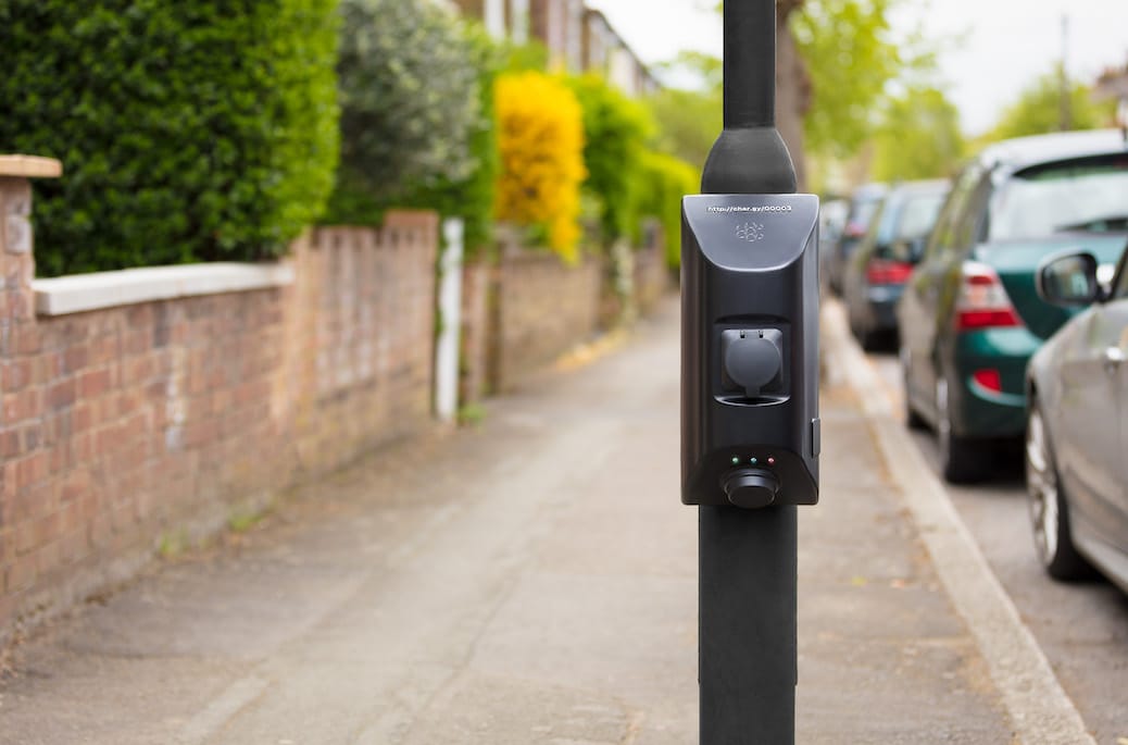 A chargy charge point installed in a residential street